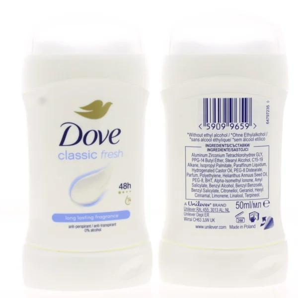 Dove Deodorant Stick Women 50ml Classic Fresh