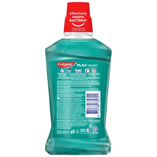 MOUTHWATER 500ML PLAX SOFT MINT 3701 Colgate MOUTHWATER 500ML PLAX SOFT MINT 3701